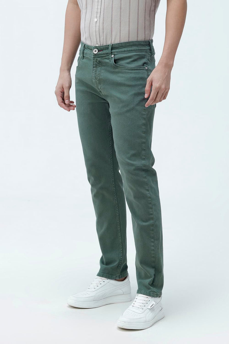 BASICS DRIFT FIT BLACK COTTON STRETCH PLAIN JEANS