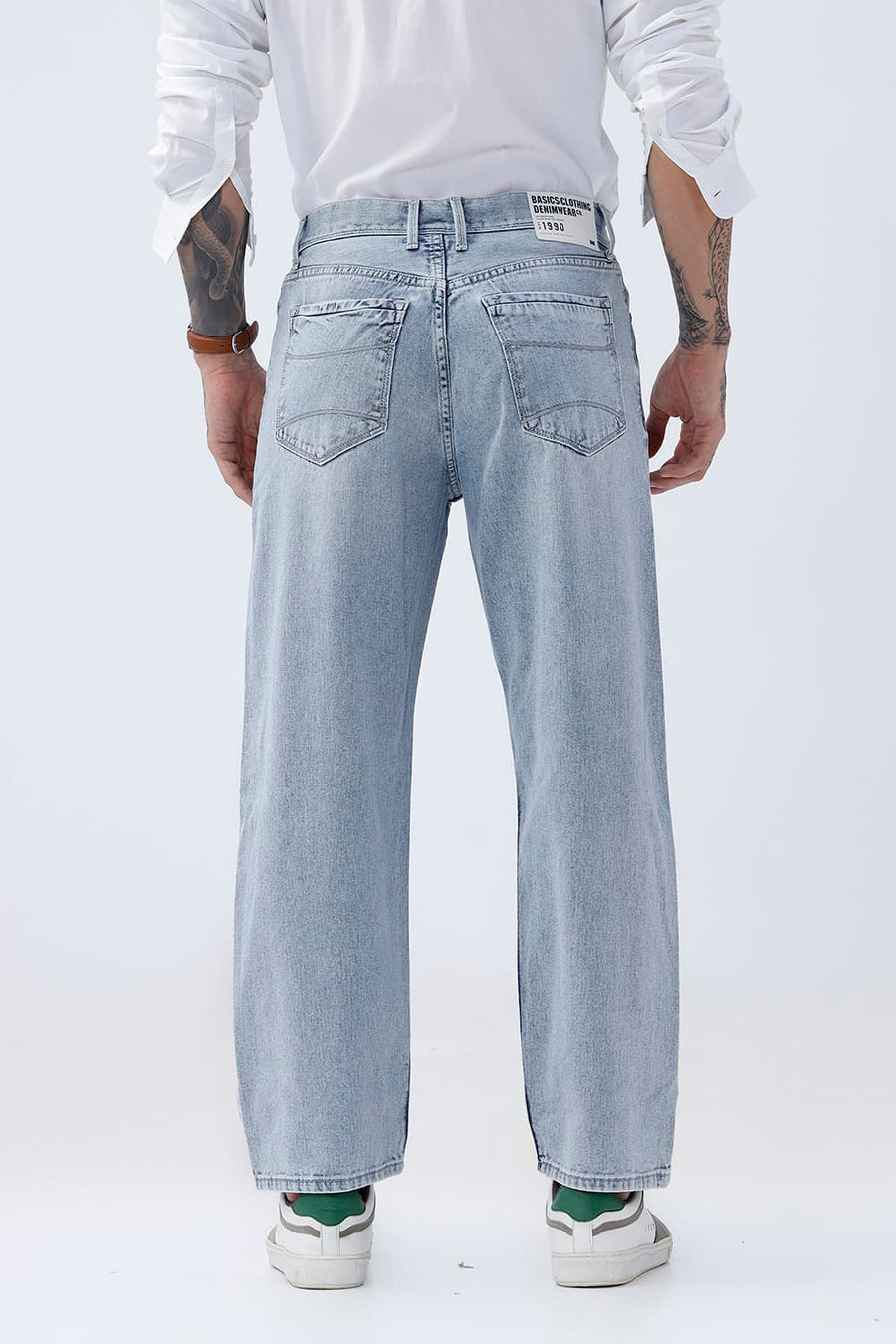 BASICS RELAXED FIT MAROON COTTON PLAIN JEANS