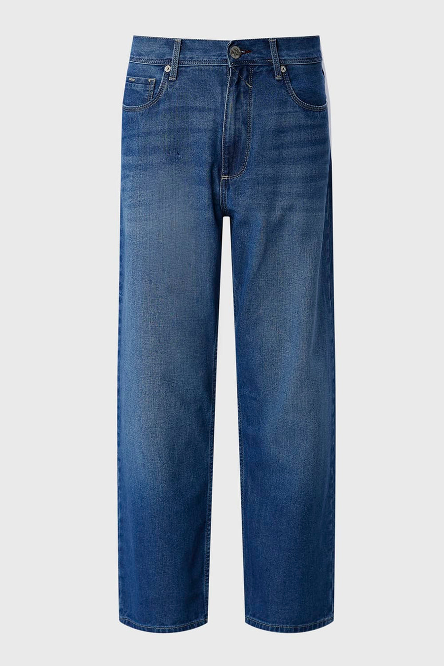 BASICS RELAXED FIT GREEN COTTON PLAIN JEANS