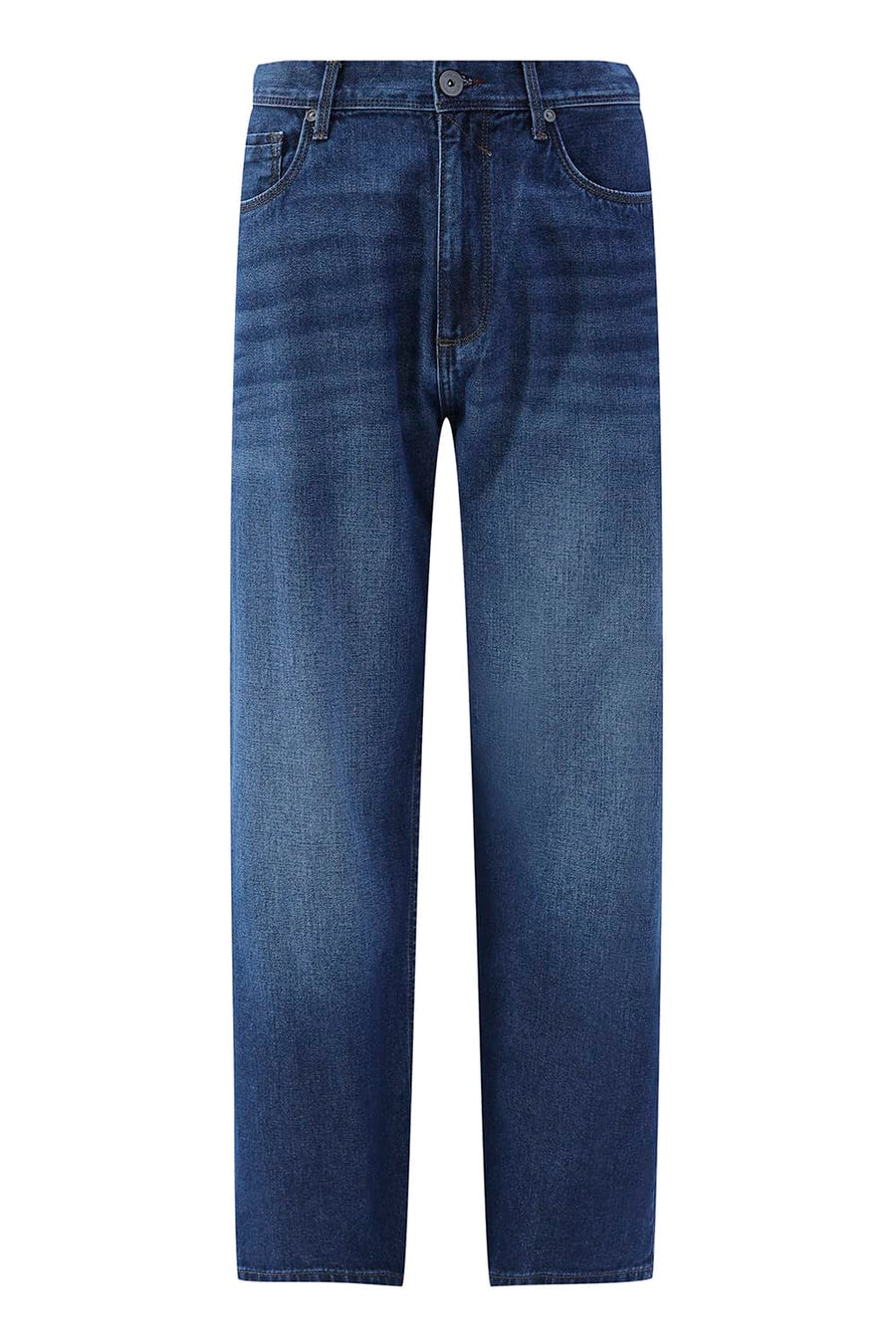 BASICS RELAXED FIT PURPLE COTTON PLAIN JEANS