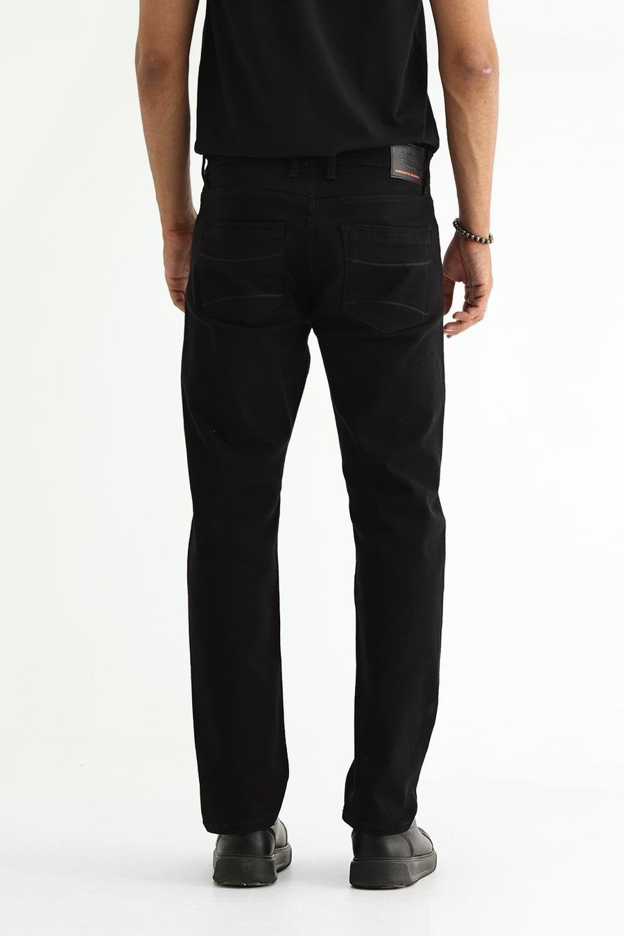 BASICS DRIFT FIT GREEN COTTON STRETCH PLAIN JEANS