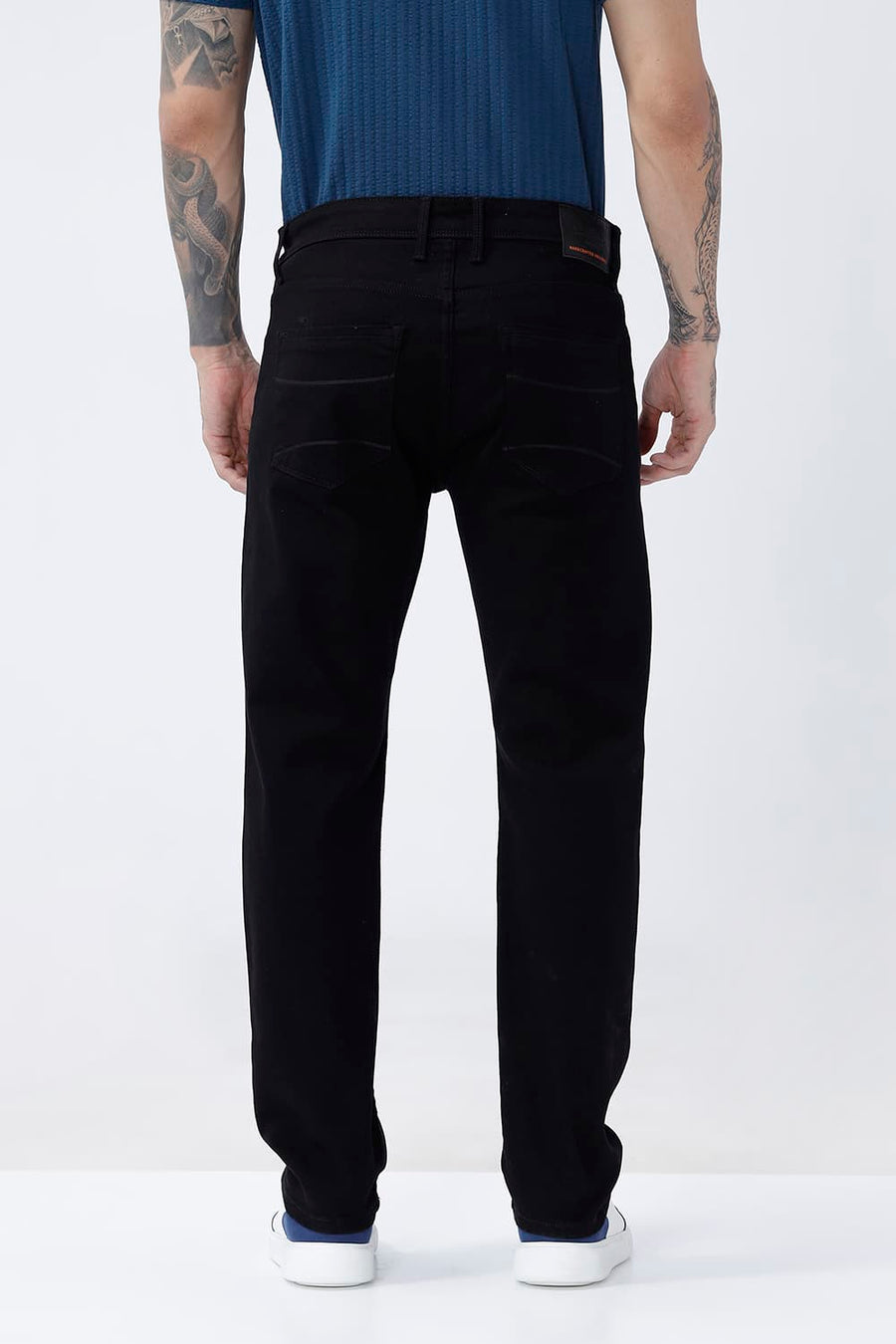 BASICS DRIFT FIT GREEN COTTON STRETCH PLAIN JEANS