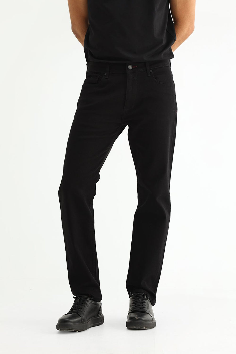 BASICS DRIFT FIT GREEN COTTON STRETCH PLAIN JEANS