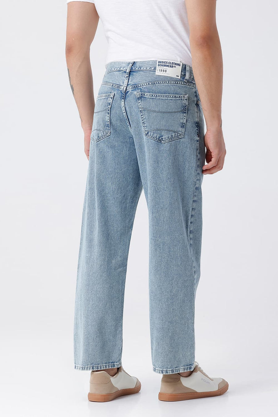 BASICS RELAXED FIT BLUE COTTON STRETCH JEAN