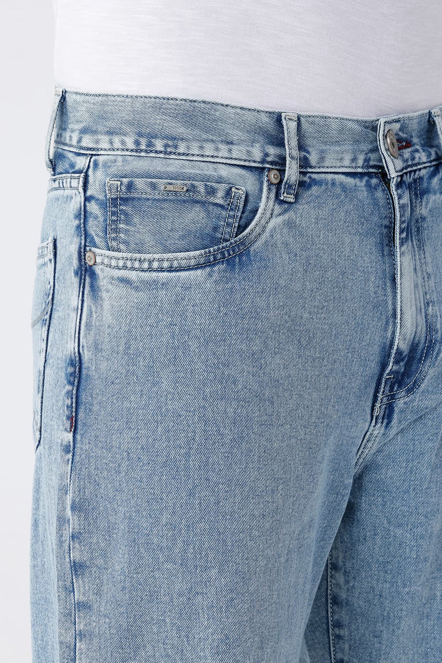 BASICS RELAXED FIT BLUE COTTON STRETCH JEAN