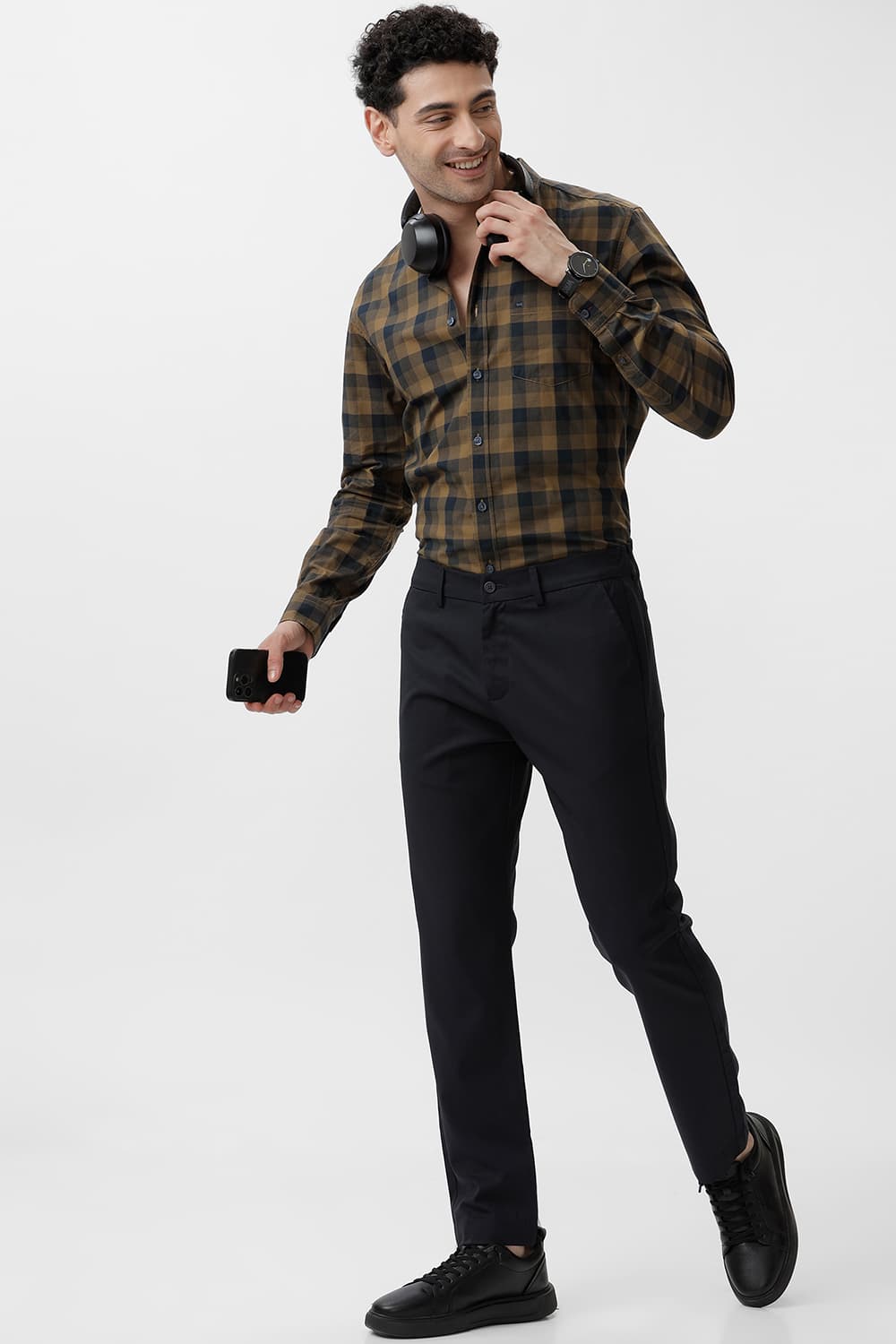 SLIM FIT COTTON CHECKS SHIRT