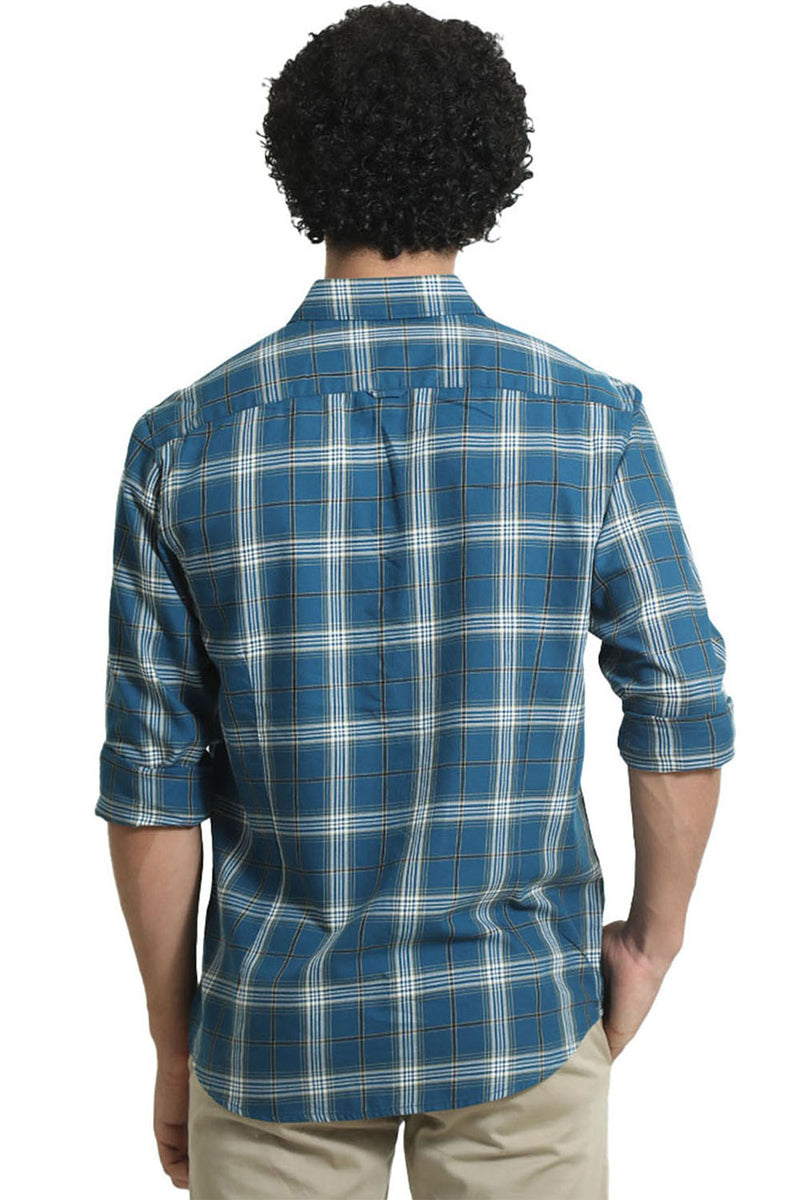 SLIM FIT COTTON TWILL CHECKS SHIRT