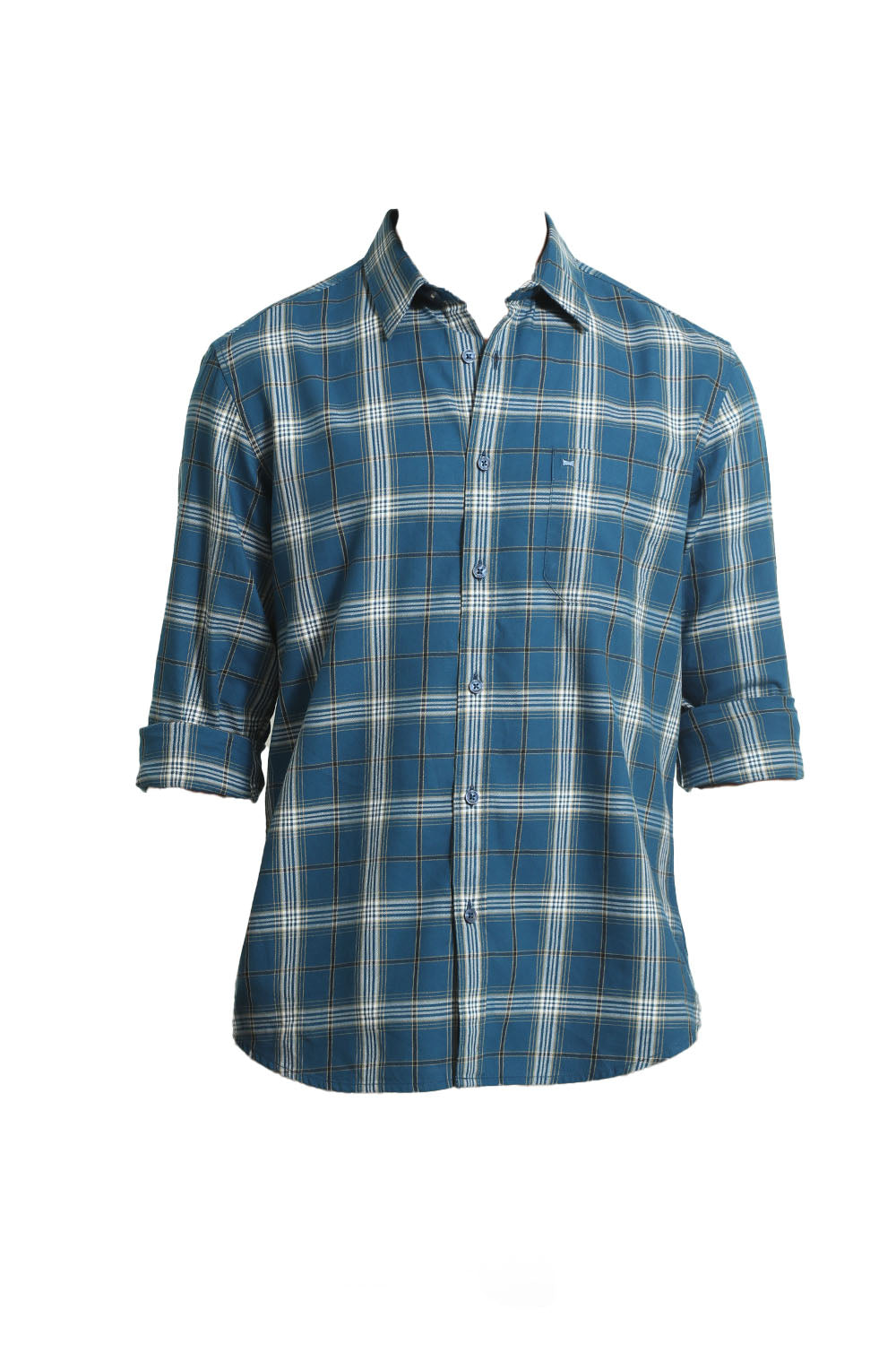 SLIM FIT COTTON TWILL CHECKS SHIRT