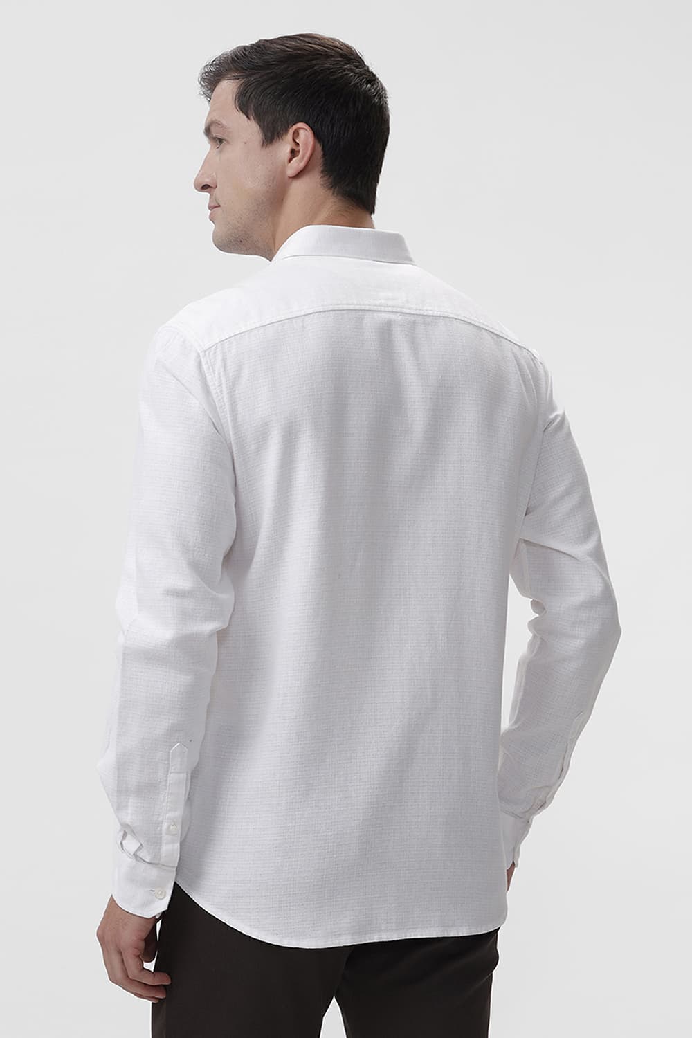 SLIM FIT COTTON HOPSACK DOBBY SHIRT