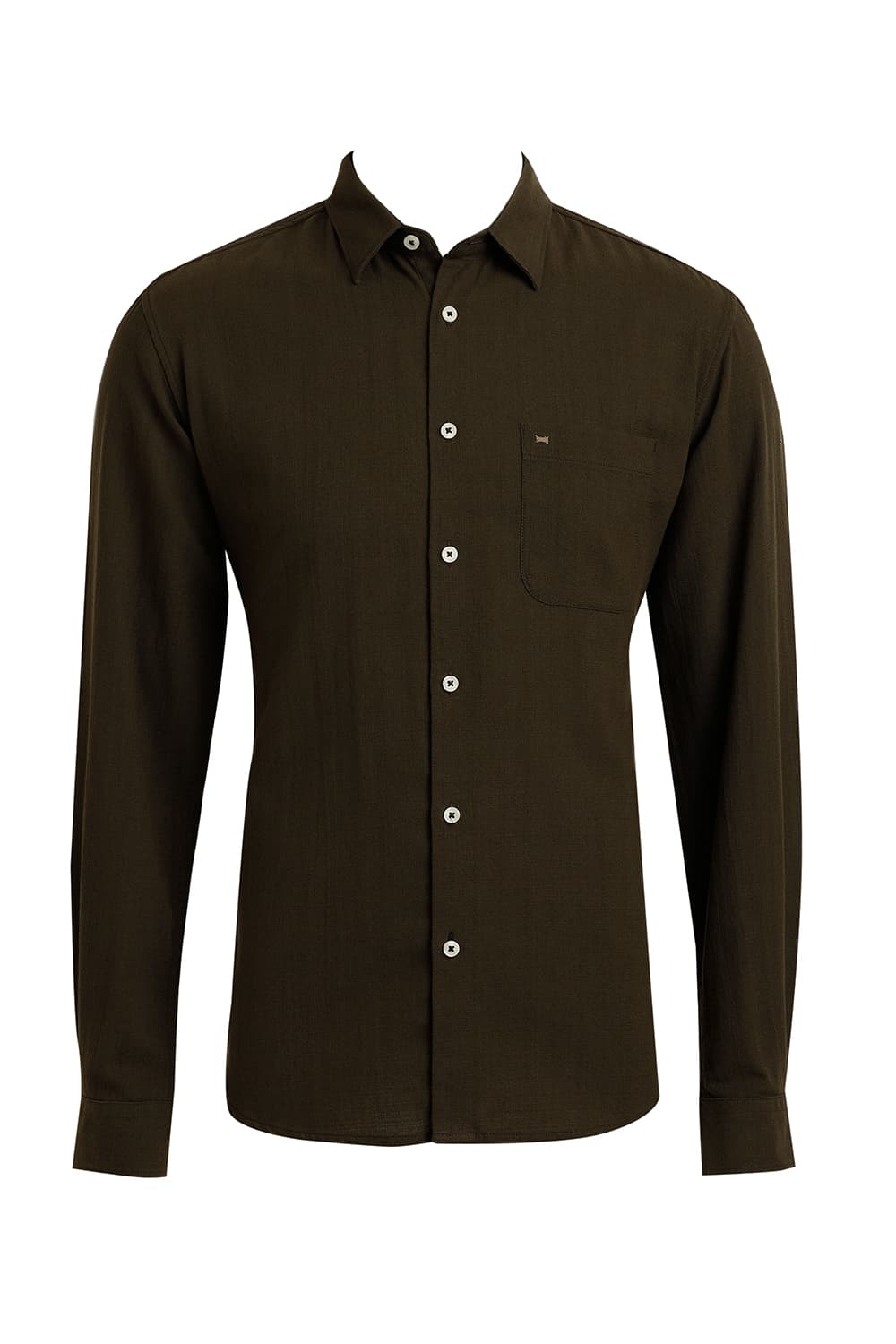 SLIM FIT COTTON HOPSACK DOBBY SHIRT