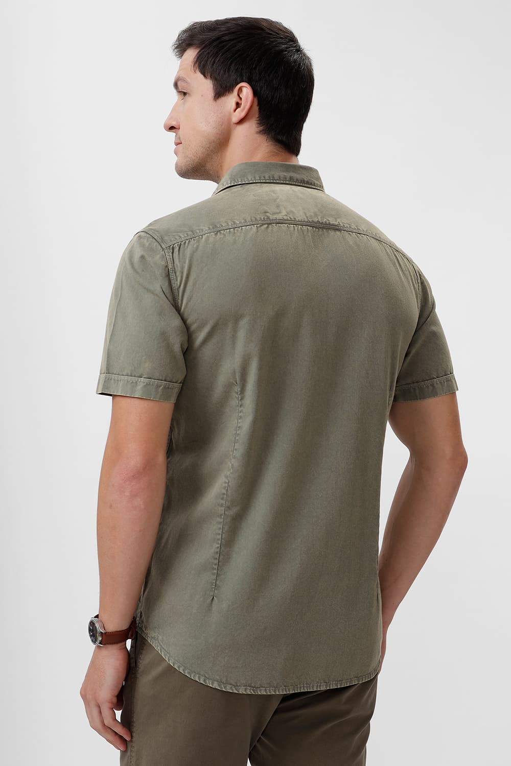 SLIM FIT COTTON RFD HALFSLEEVES SHIRT