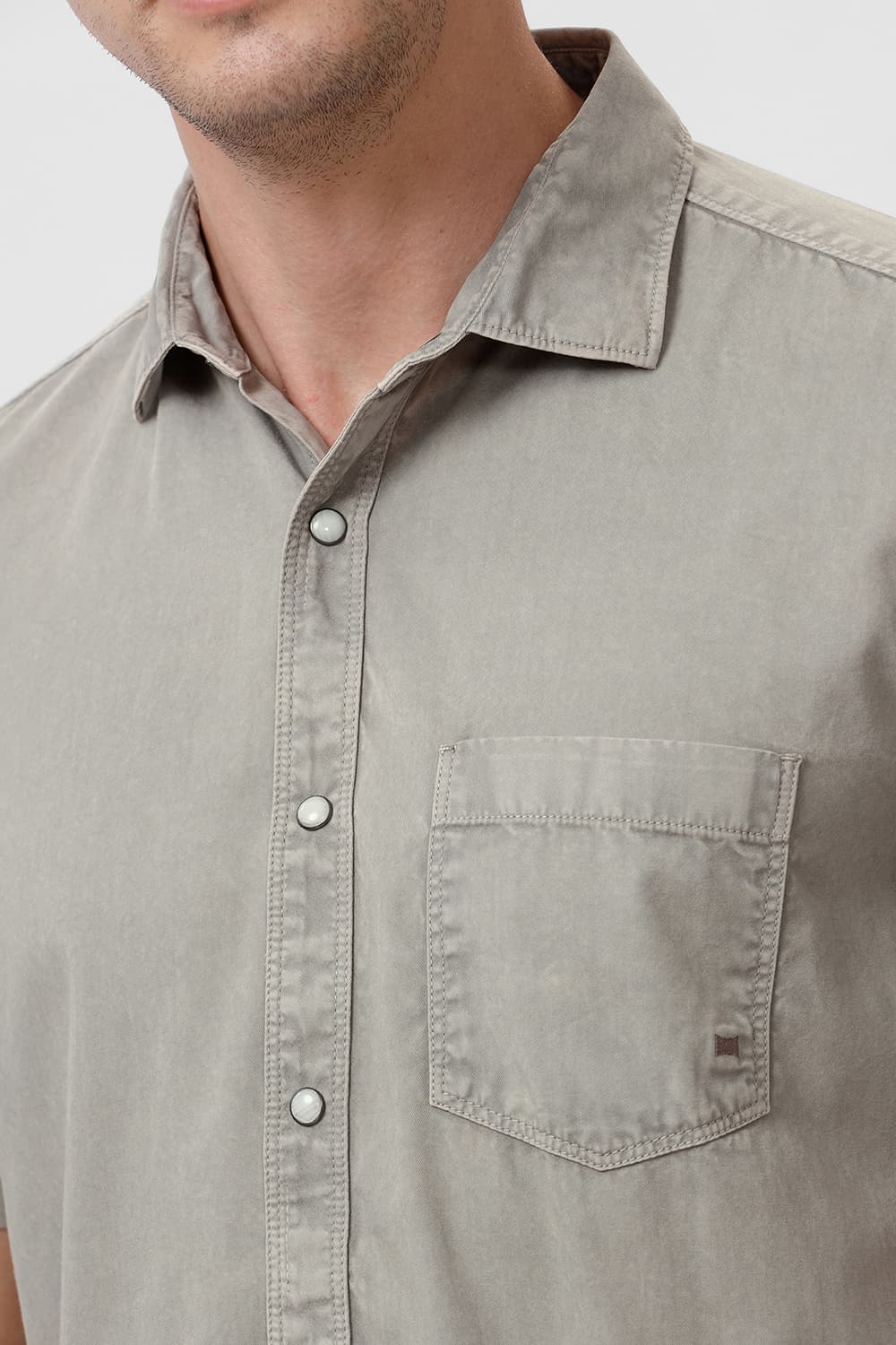 SLIM FIT COTTON RFD HALFSLEEVES SHIRT