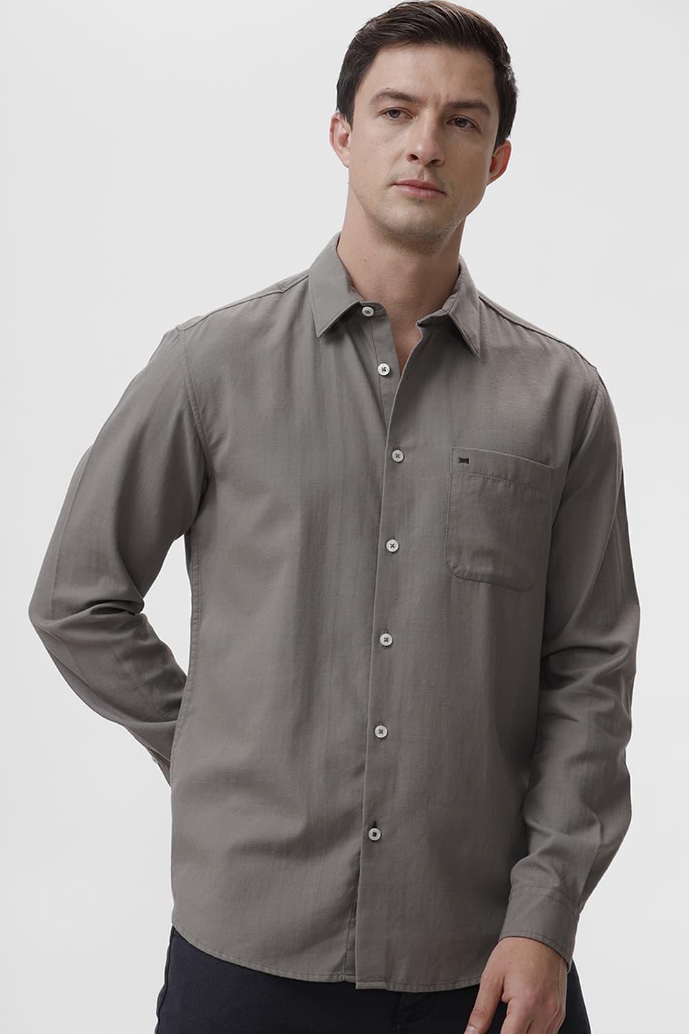 SLIM FIT COTTON BROKEN TWILL SHIRT