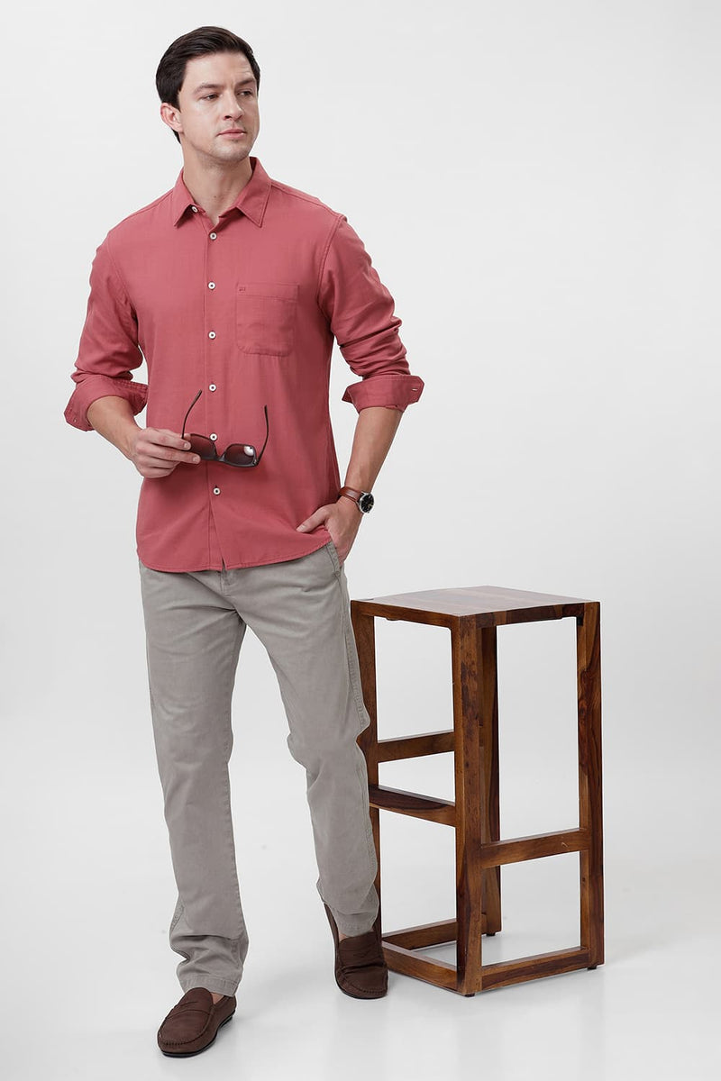 SLIM FIT COTTON BROKEN TWILL SHIRT