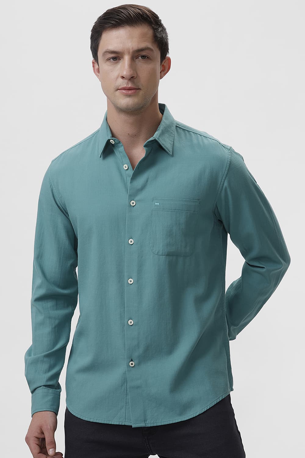 SLIM FIT COTTON BROKEN TWILL SHIRT