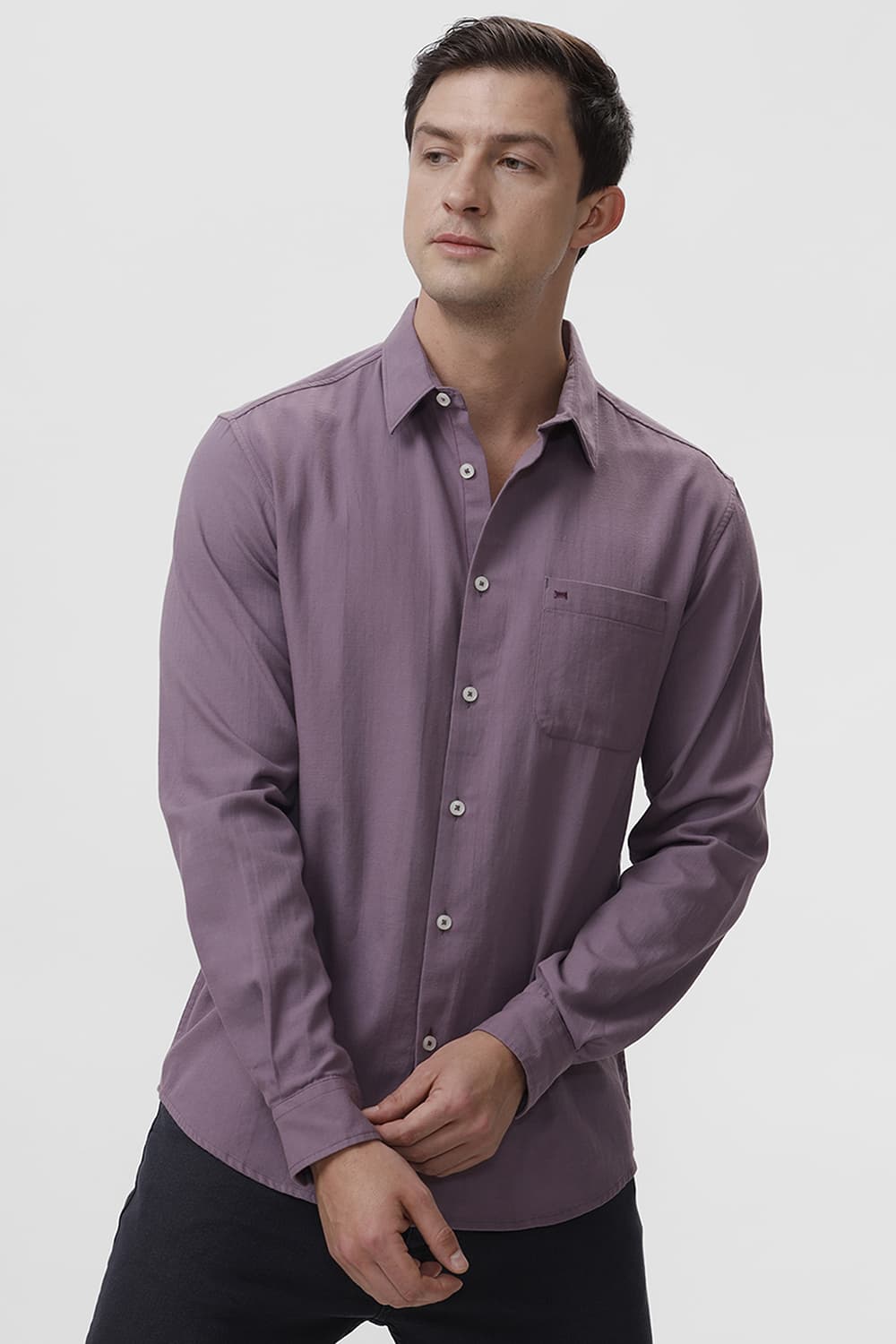 SLIM FIT COTTON BROKEN TWILL SHIRT