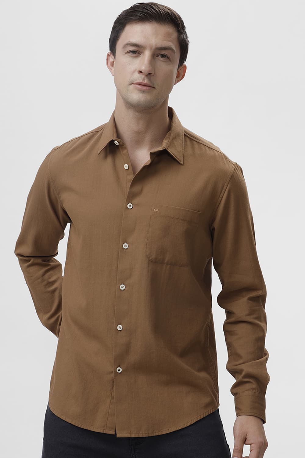 SLIM FIT COTTON BROKEN TWILL SHIRT