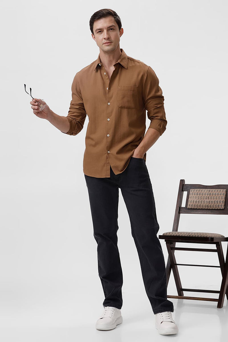 SLIM FIT COTTON BROKEN TWILL SHIRT