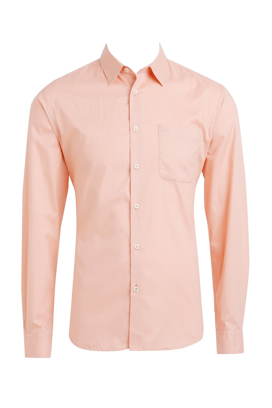 BASICS SLIM FIT PEACH MELBA COTTON OXFORD SHIRT