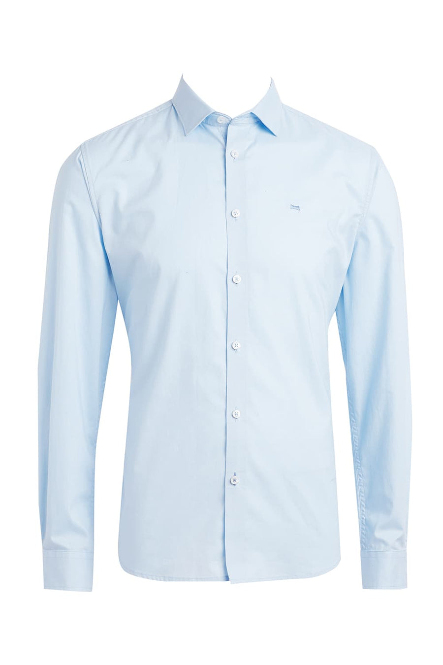 BASICS SLIM FIT SKYWAY BLUE COTTON OXFORD SHIRT
