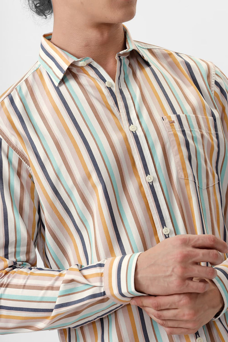 SLIM FIT COTTON STRIPE SHIRT