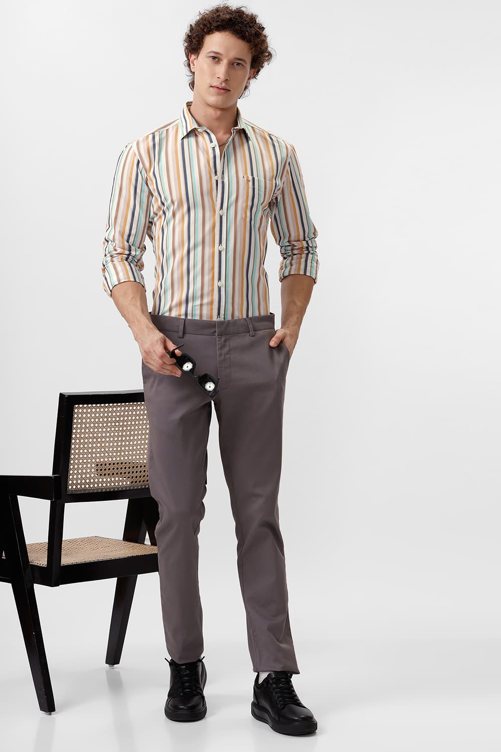 SLIM FIT COTTON STRIPE SHIRT