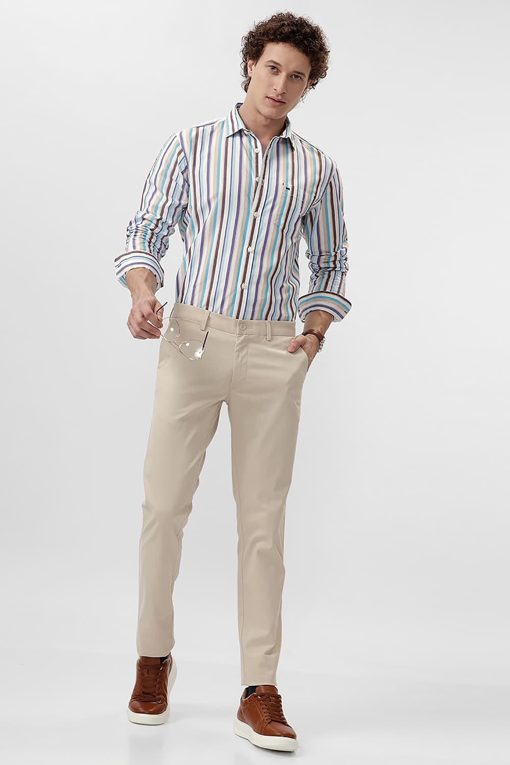 SLIM FIT COTTON STRIPE SHIRT