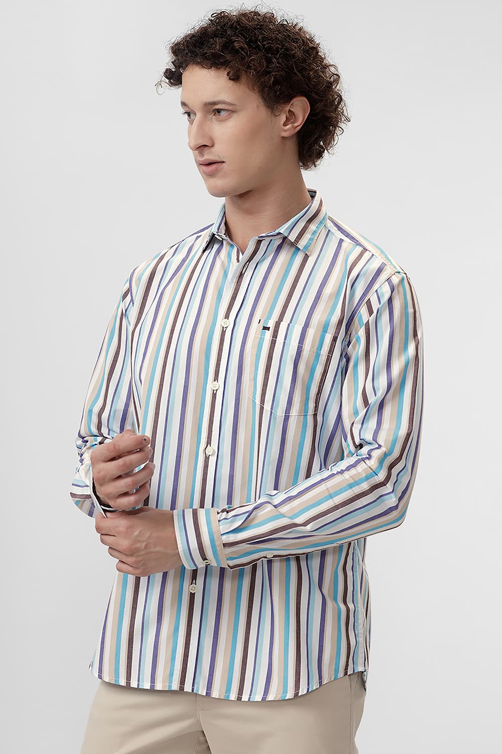 SLIM FIT COTTON STRIPE SHIRT