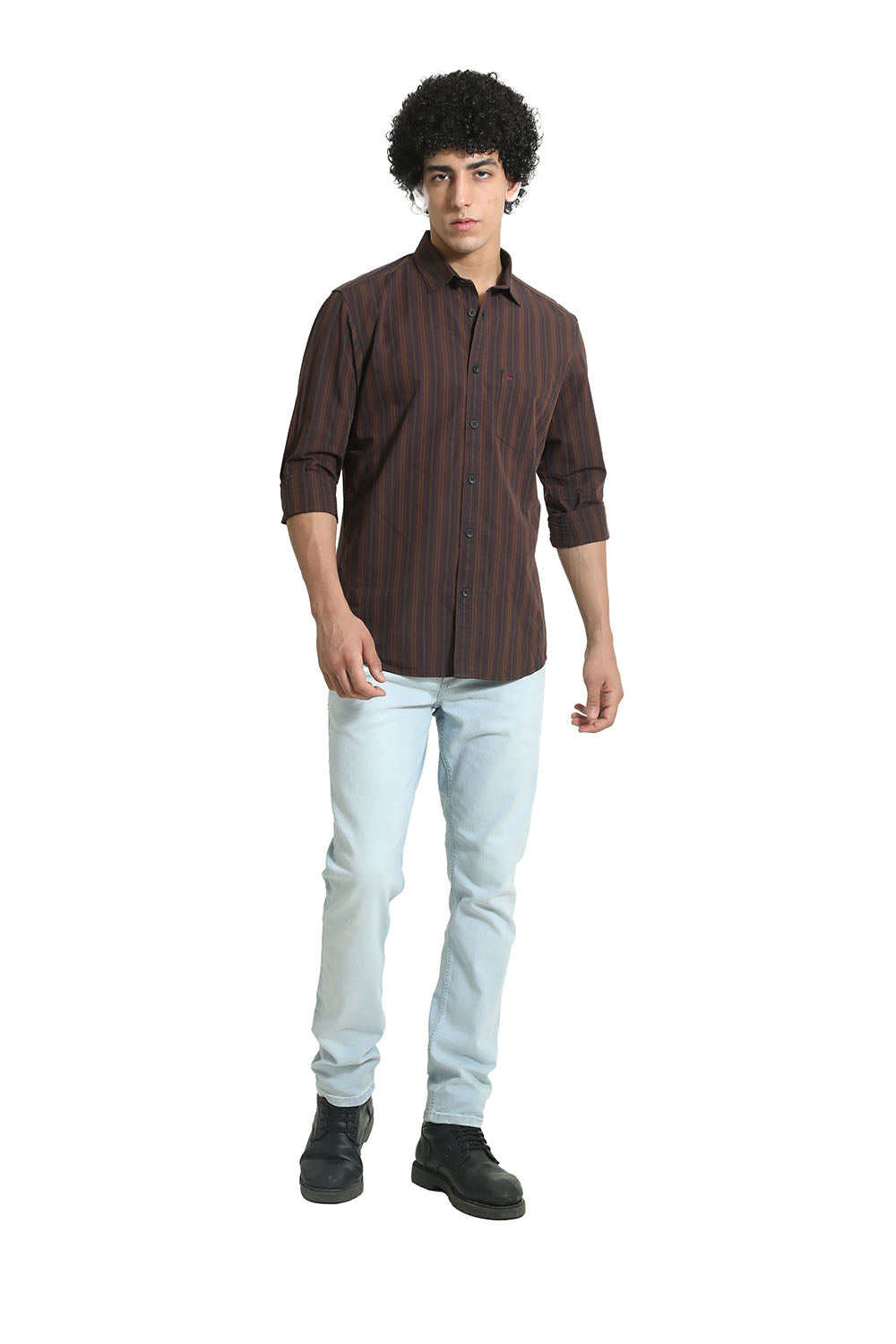 SLIM FIT COTTON STRIPE SHIRT