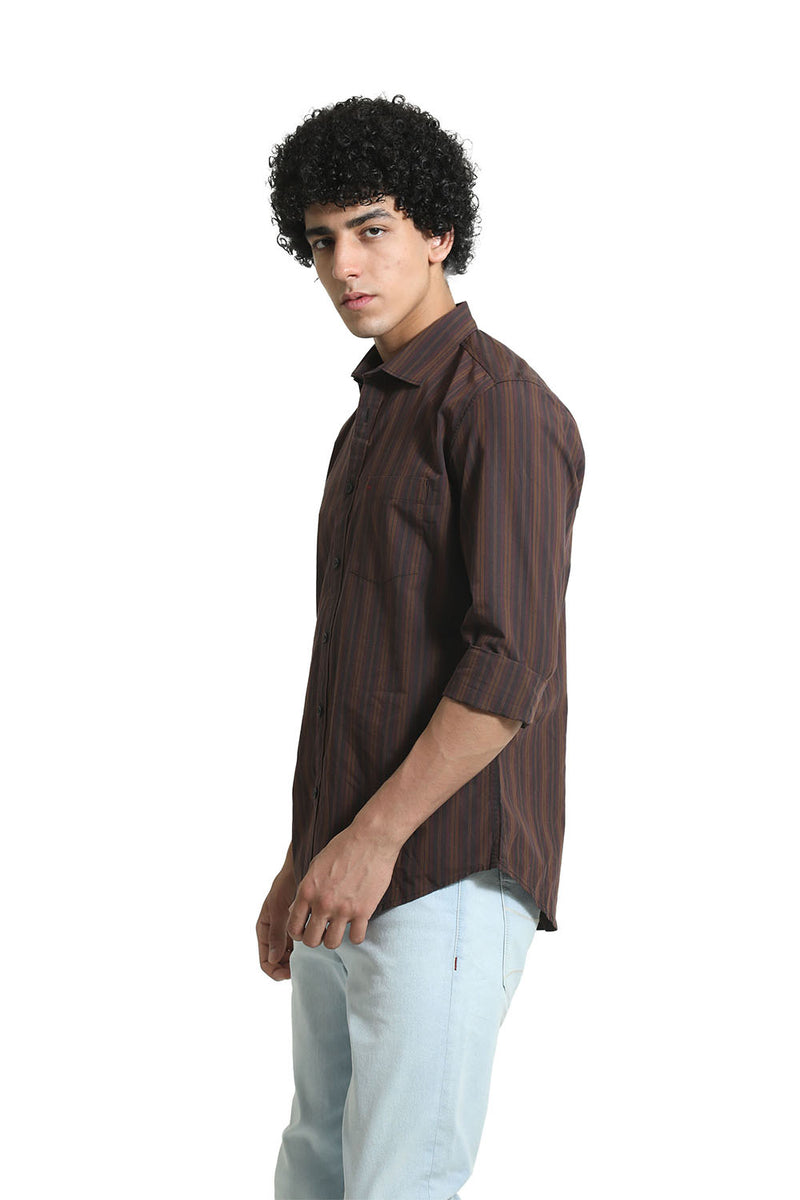 SLIM FIT COTTON STRIPE SHIRT