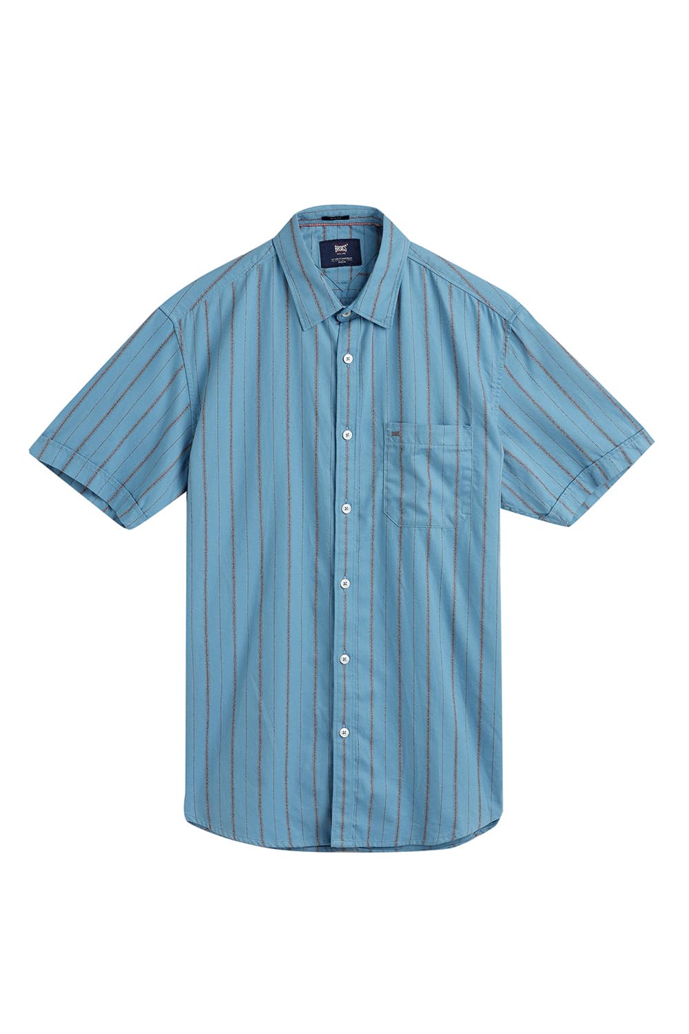 SLIM FIT COTTON GRINDLE STRIPE HALFSLEEVES SHIRT
