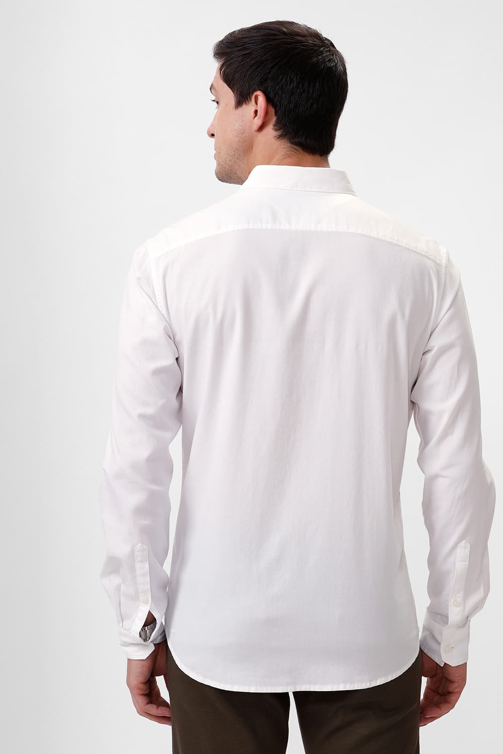 SLIM FIT COTTON CREPE SHIRT