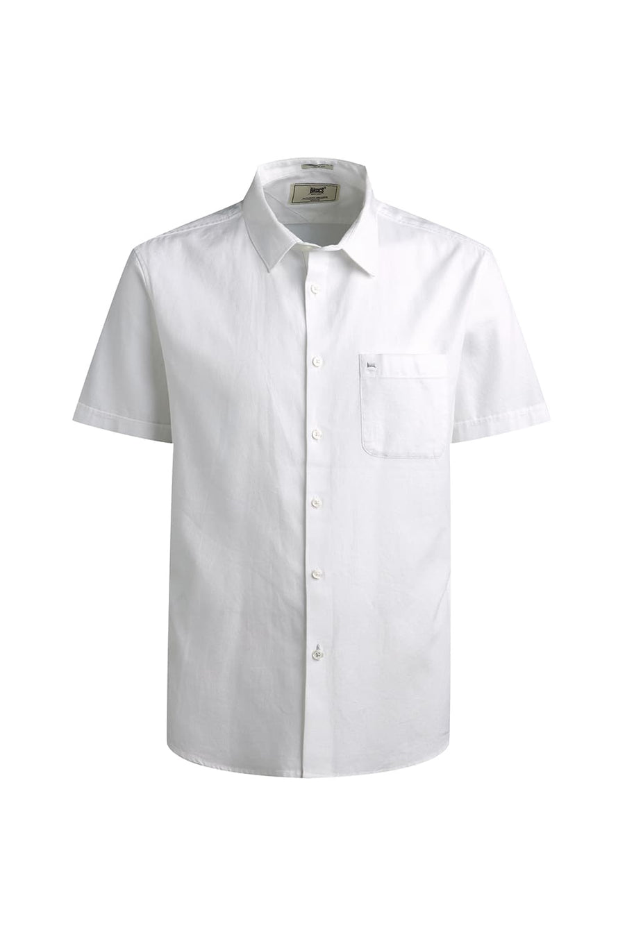 BASICS SLIM FIT BRILLIANT WHITE COTTON CREPE HALFSLEEVES SHIRT
