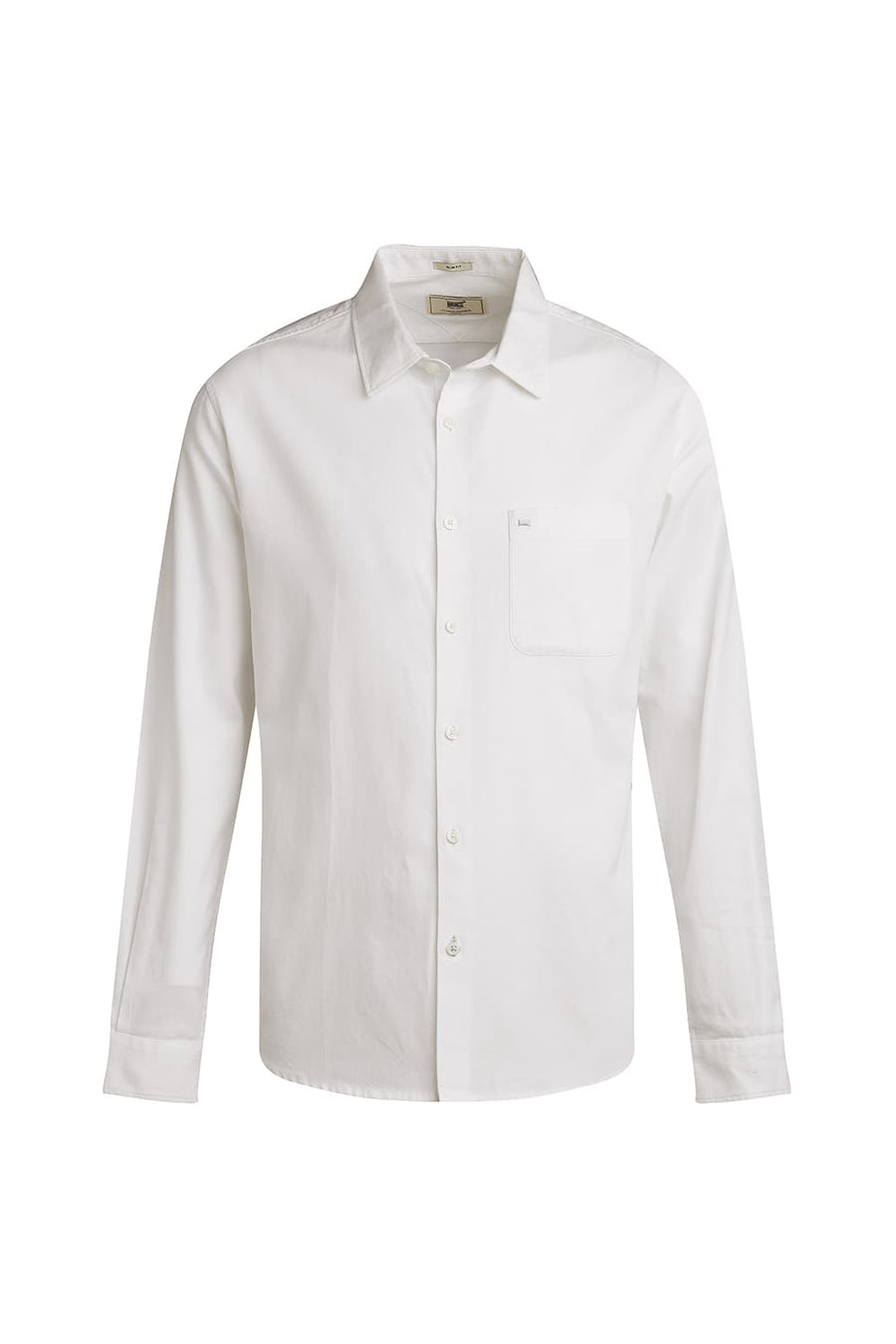 BASICS SLIM FIT BRILLIANT WHITE COTTON CREPE SHIRT