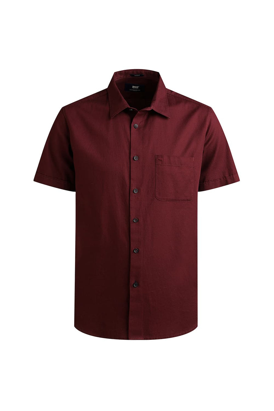BASICS SLIM FIT ZINFANDEL MAROON COTTON CREPE HALFSLEEVES SHIRT