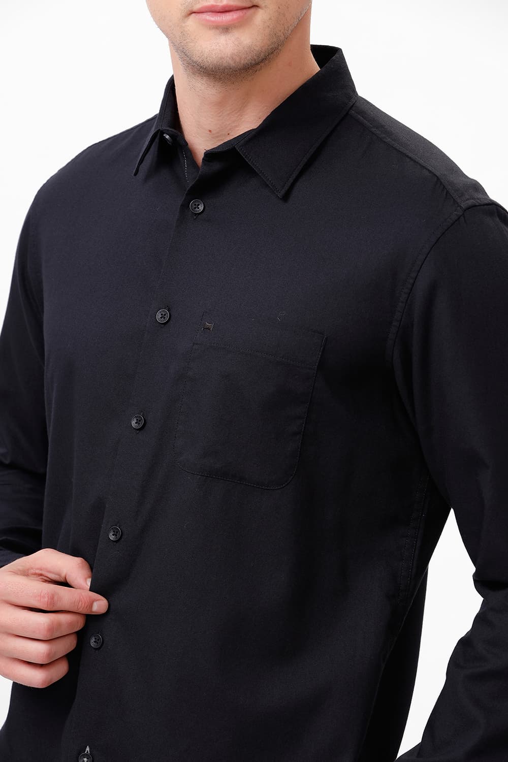 SLIM FIT COTTON CREPE SHIRT