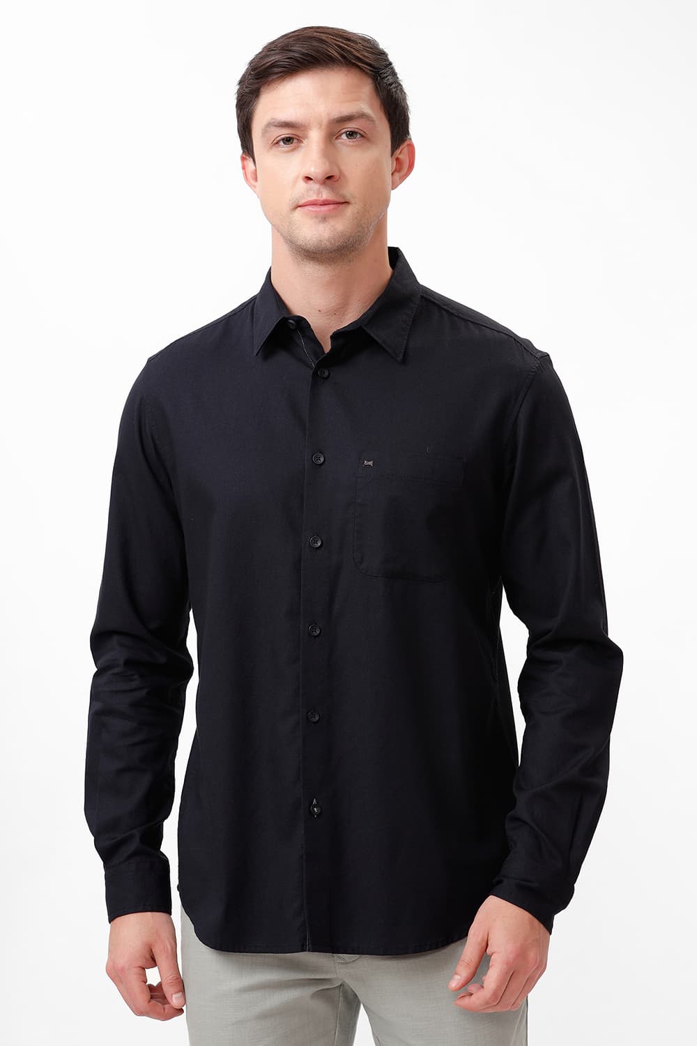 SLIM FIT COTTON CREPE SHIRT