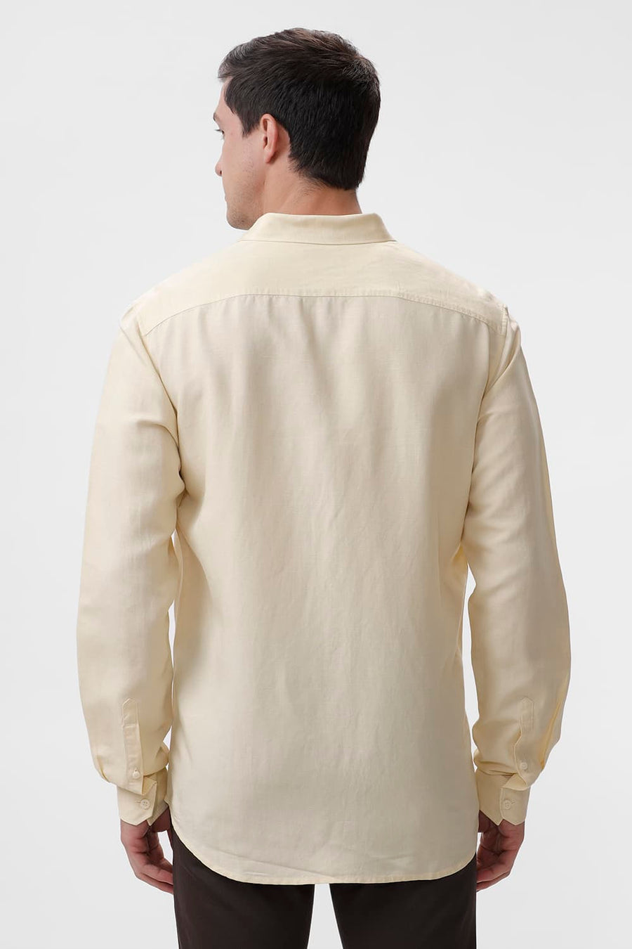 BASICS SLIM FIT ANISE FLOWER VISCOSE LINEN SHIRT