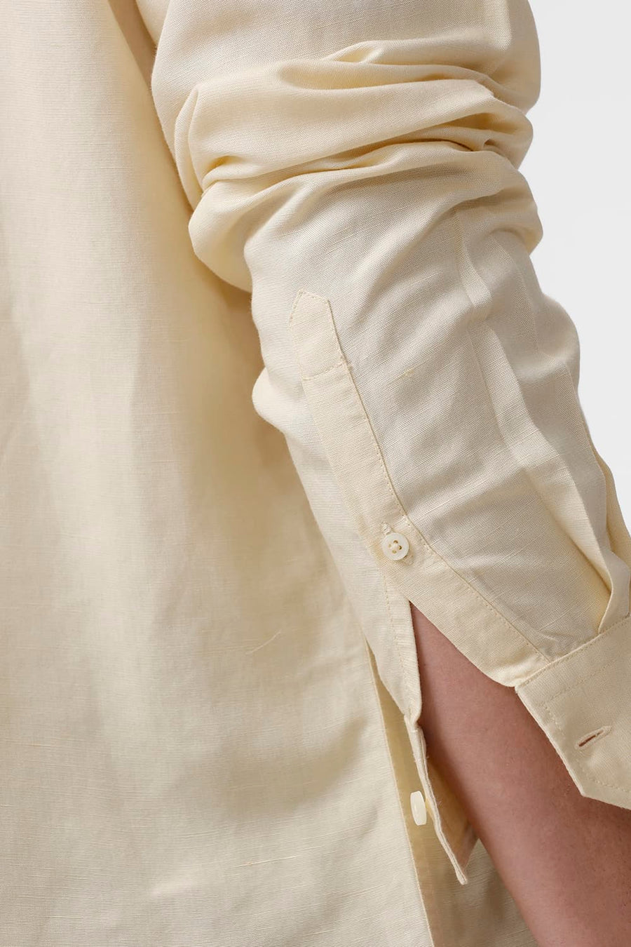 BASICS SLIM FIT ANISE FLOWER VISCOSE LINEN SHIRT
