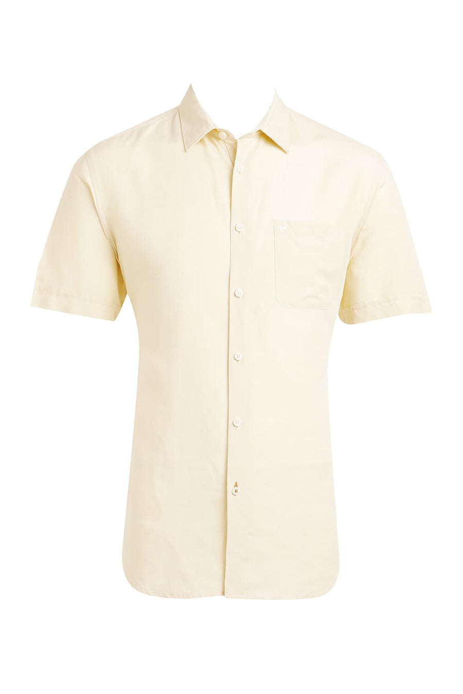 BASICS SLIM FIT ANISE FLOWER VISCOSE LINEN HALFSLEEVES SHIRT