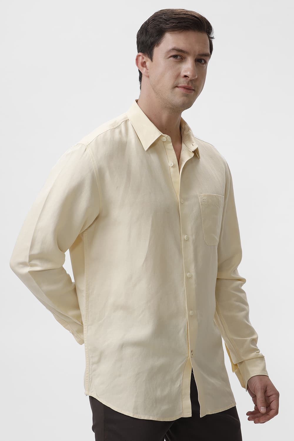 SLIM FIT VISCOSE LINEN SHIRT