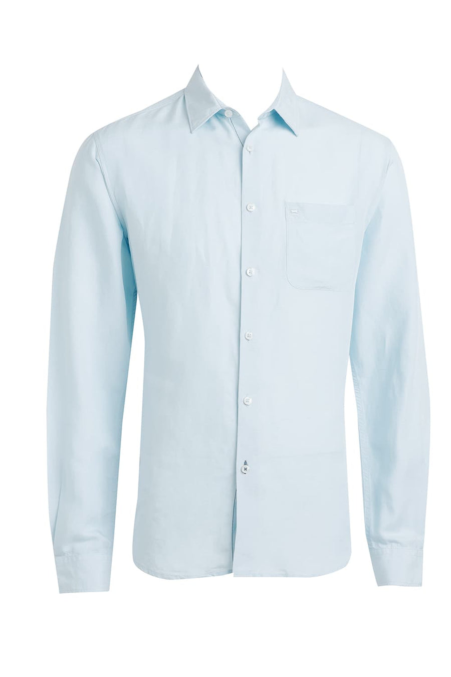 BASICS SLIM FIT STARLIGHT BLUE VISCOSE LINEN SHIRT