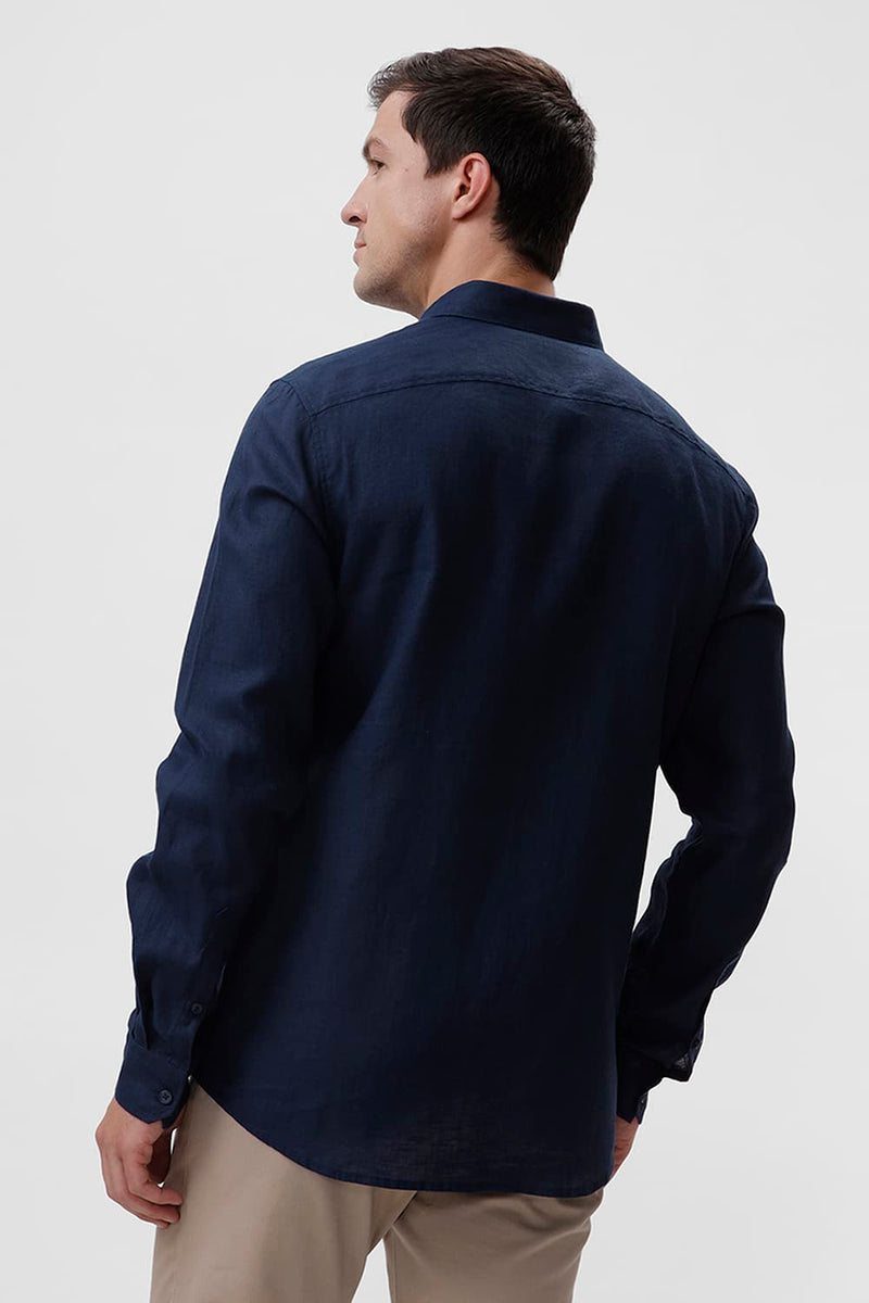 SLIM FIT LINEN COTTON SHIRT