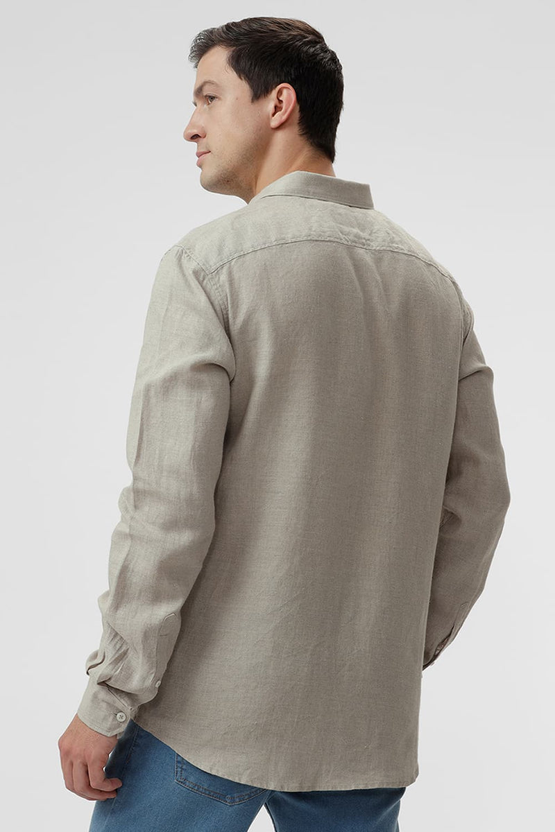 SLIM FIT LINEN COTTON SHIRT