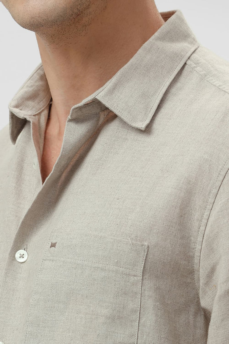 SLIM FIT LINEN COTTON SHIRT