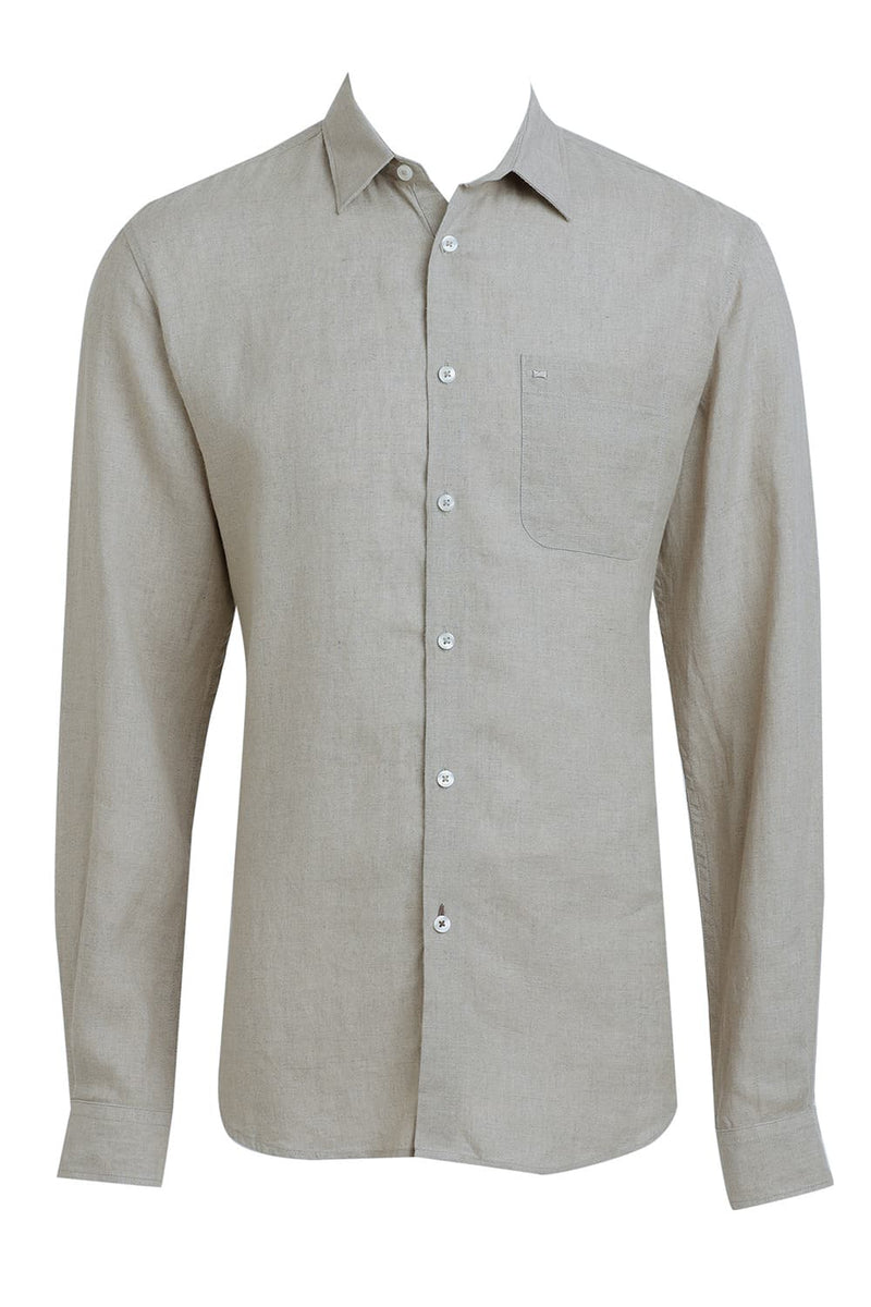 SLIM FIT LINEN COTTON SHIRT