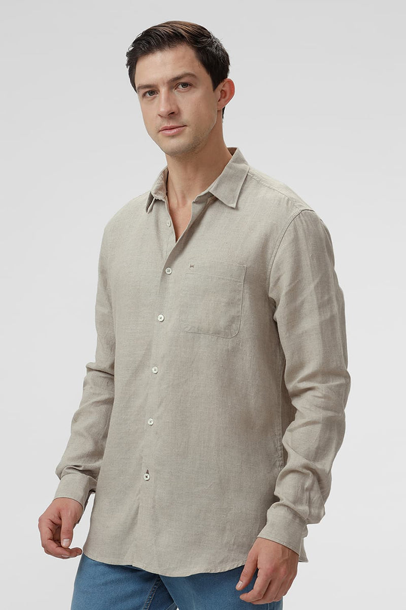 SLIM FIT LINEN COTTON SHIRT
