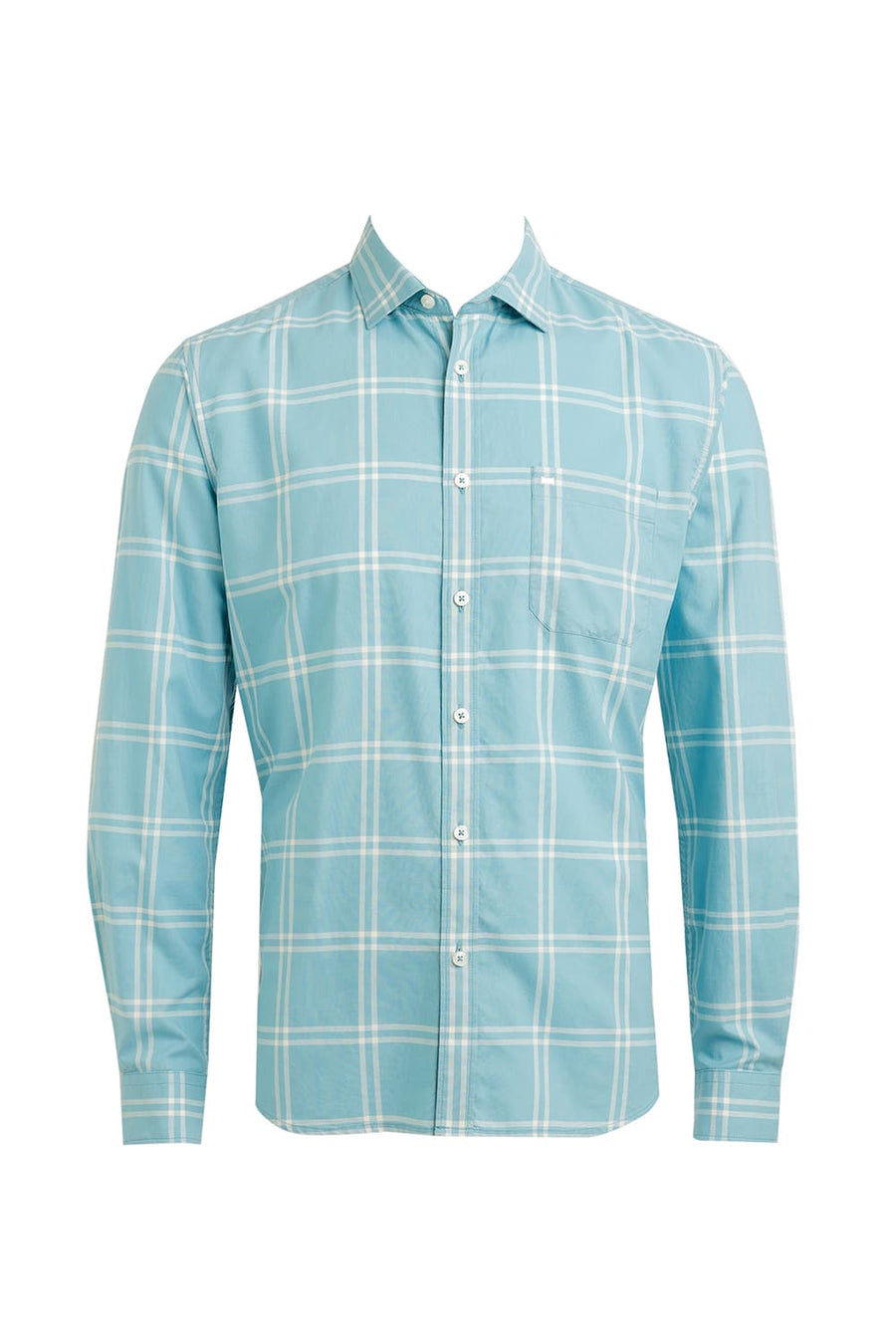BASICS SLIM FIT DUSTY PINK COTTON HERRINGBONE TWILL CHECKS SHIRT
