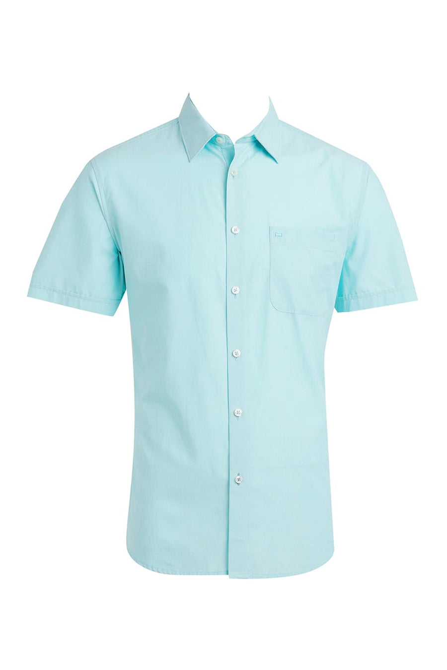 BASICS SLIM FIT YUCCA GREEN COTTON FIL-A-FIL HALFSLEEVES SHIRT