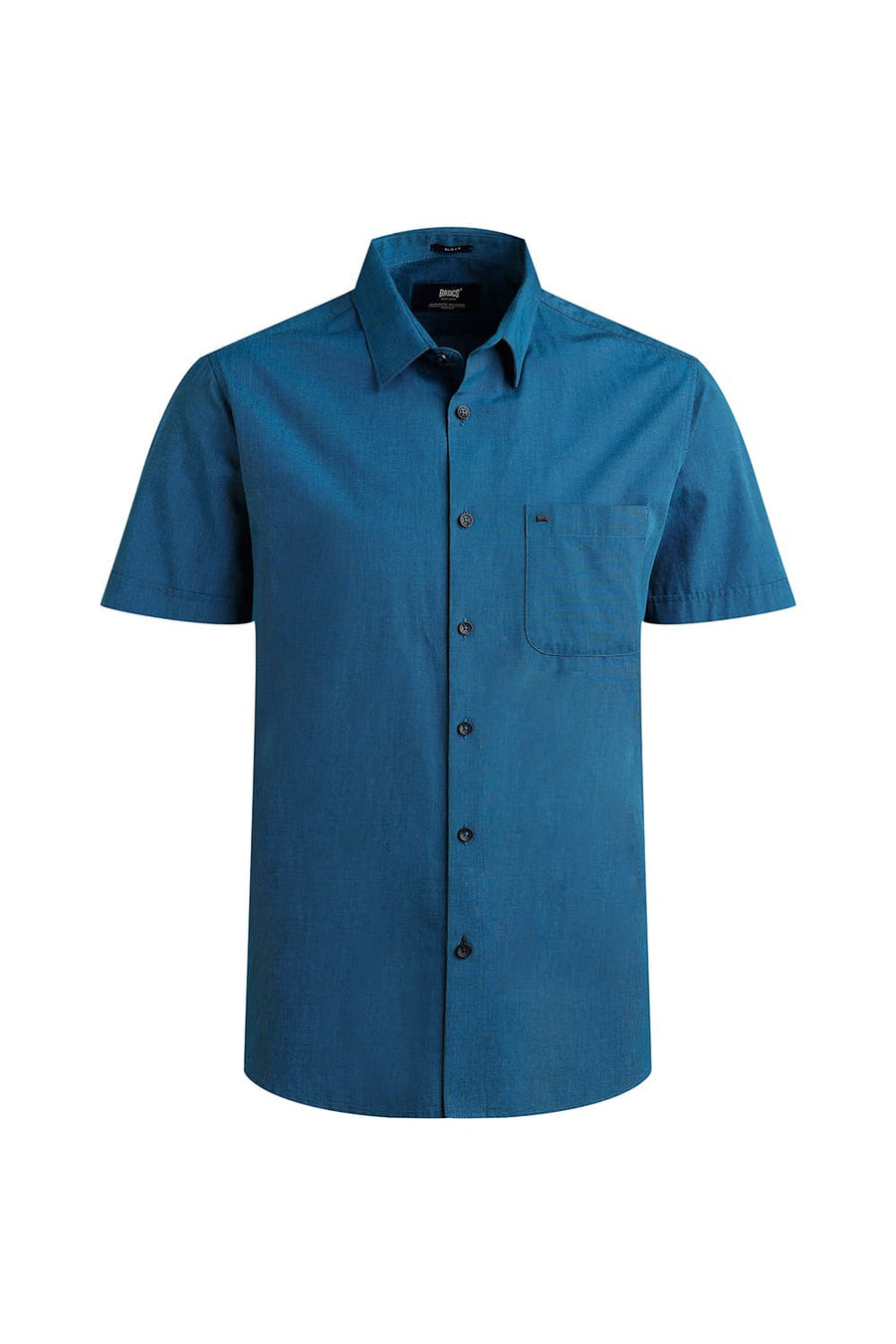 BASICS SLIM FIT TURQUOISE BLUE COTTON FIL-A-FIL HALFSLEEVES SHIRT